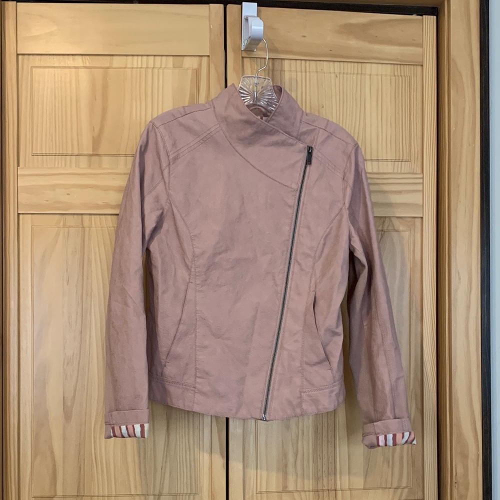 Anthropologie ett:twe Dusty Pink Faux Leather Jacket